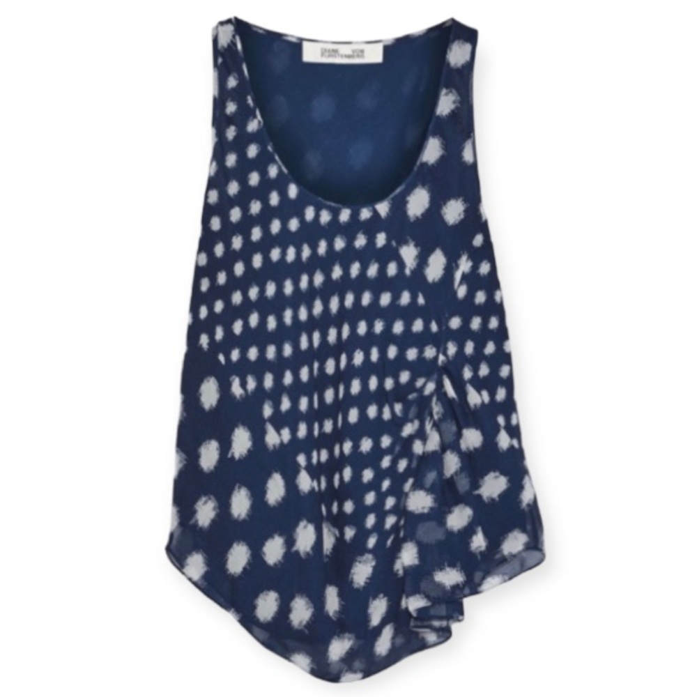 Diane Von Furstenberg Harlie Batik Dot Silk Tank